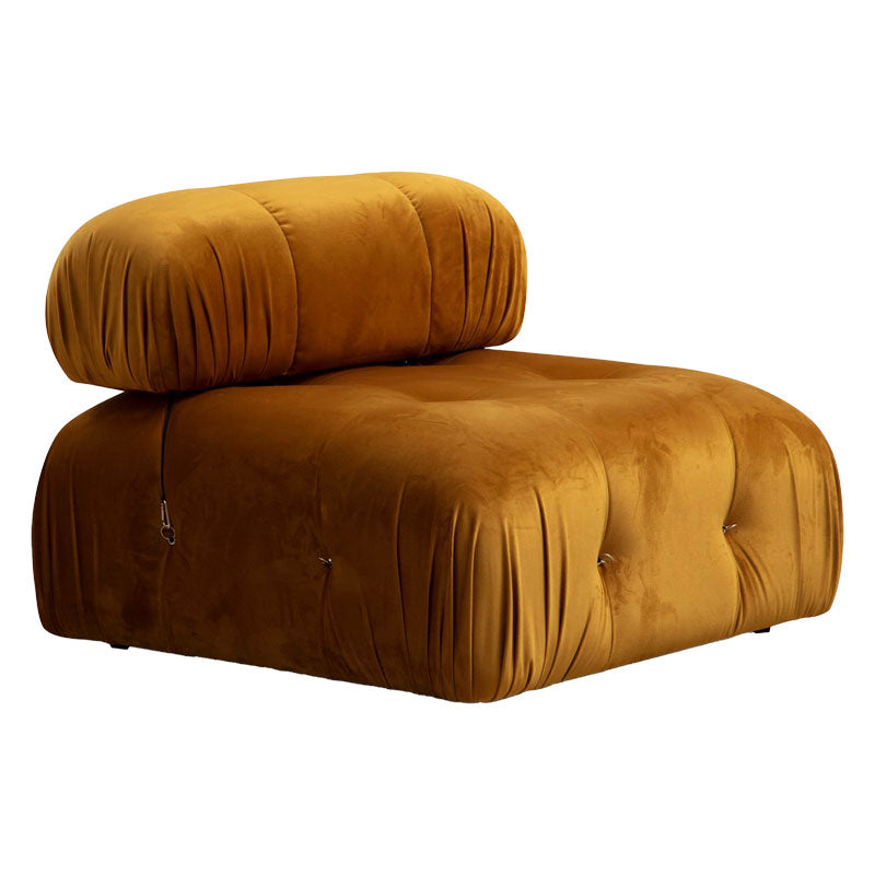 Polymorphic sofa Divine 2 with mustard color velvetish 288/190x75cm