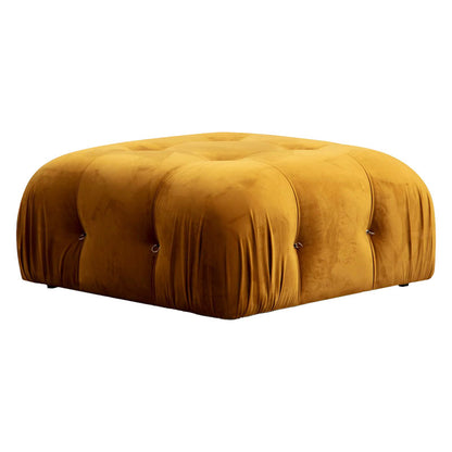 Polymorphic sofa Divine 2 with mustard color velvetish 288/190x75cm