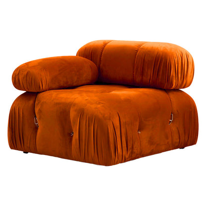 Polymorphic sofa Divine velvetish in orange color 288/190x75cm