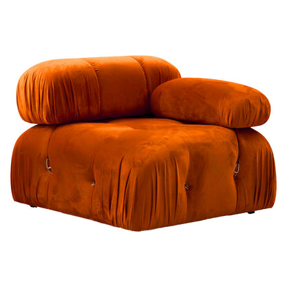 Polymorphic sofa Divine velvetish in orange color 288/190x75cm