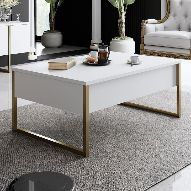 Coffee table PWF-0626 pakoworld white-gold 90x60x40cm