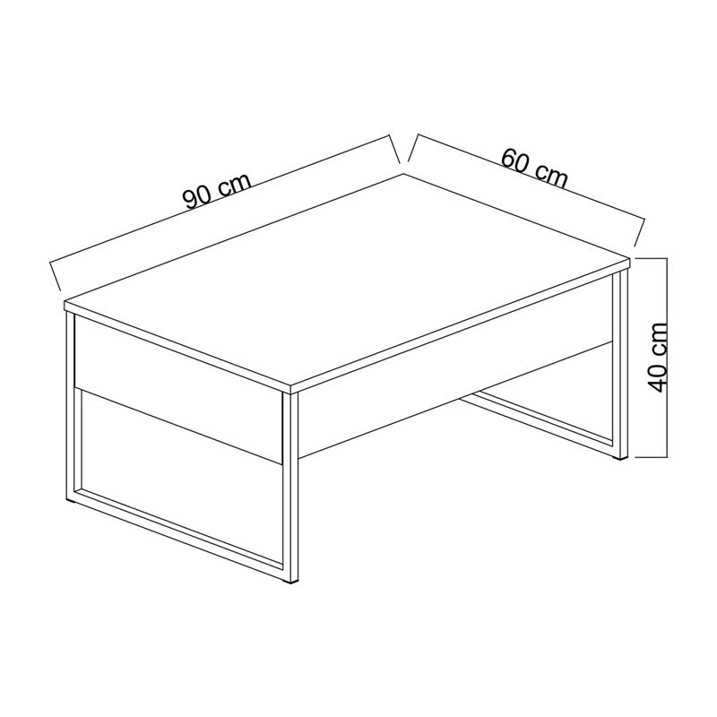 Coffee table PWF-0626 pakoworld white-gold 90x60x40cm