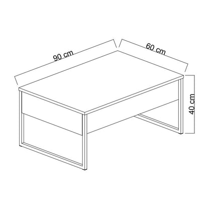 Coffee table PWF-0626 pakoworld white-gold 90x60x40cm