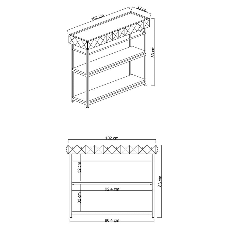 Sideboard PWF-0629 pakoworld antracite-black color 102x32x83cm