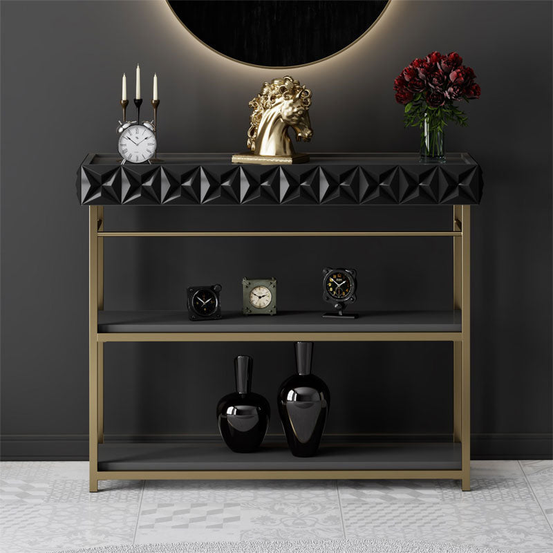 Sideboard PWF-0629 pakoworld antracite-gold color 102x32x83cm