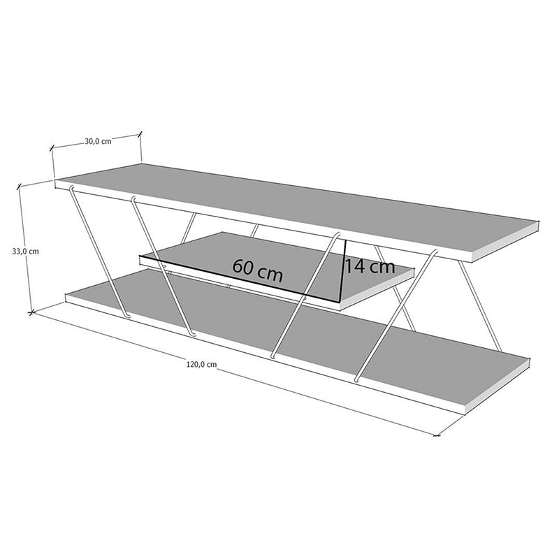 Tv stand TARS pakoworld in colour anthracite 120x30x33cm