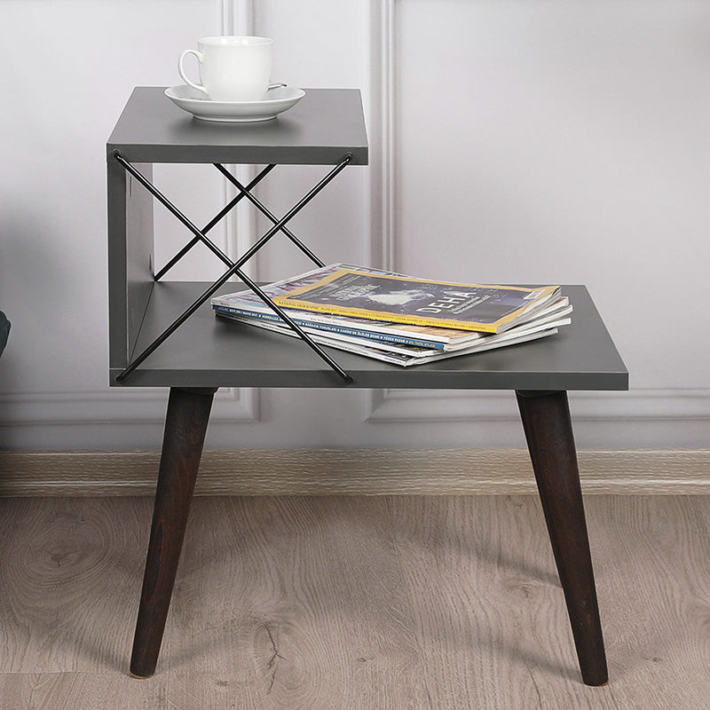 Side table Gather anthracite-walnut 50x40x55cm