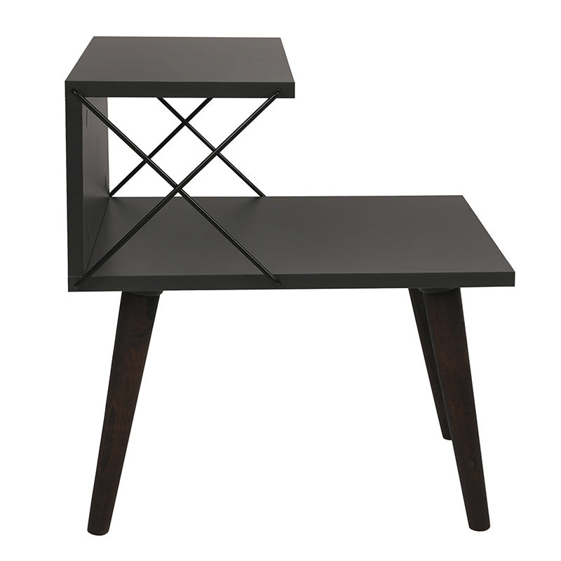 Side table Gather anthracite-walnut 50x40x55cm