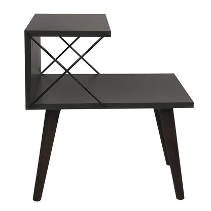Side table Gather anthracite-walnut 50x40x55cm