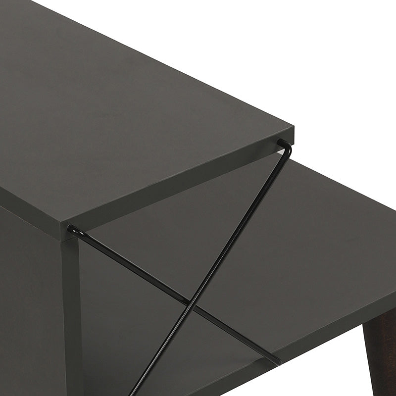 Side table Gather anthracite-walnut 50x40x55cm