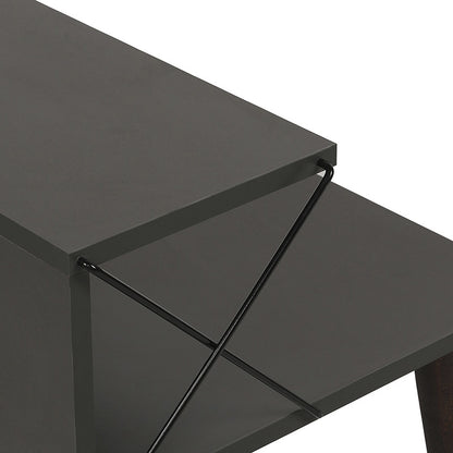 Side table Gather anthracite-walnut 50x40x55cm
