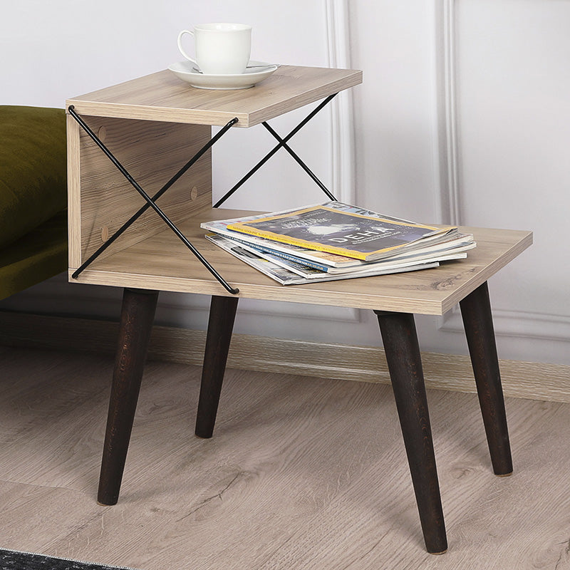 Side table-bedside table Gather pakoworld sonoma-walnut 50x40x55cm