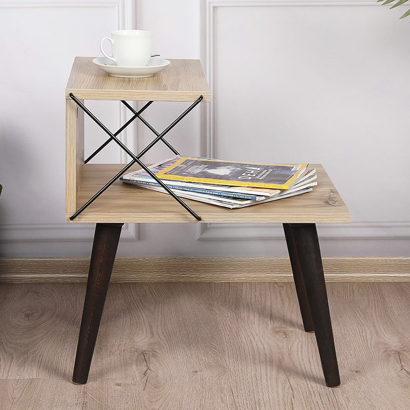 Side table-bedside table Gather pakoworld sonoma-walnut 50x40x55cm