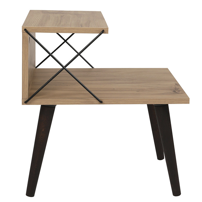 Side table-bedside table Gather pakoworld sonoma-walnut 50x40x55cm