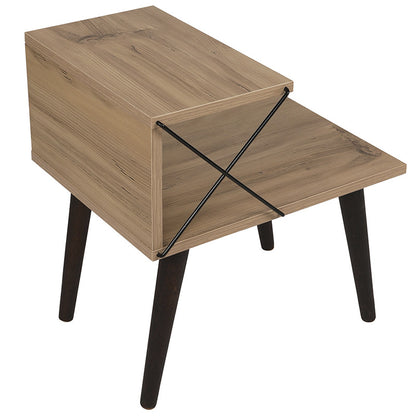 Side table-bedside table Gather pakoworld sonoma-walnut 50x40x55cm