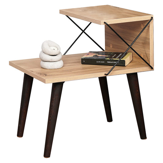 Side table-bedside table Gather pakoworld sonoma-walnut 50x40x55cm