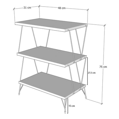 Side table TARS pakoworld natural-walnut 48x31x78cm