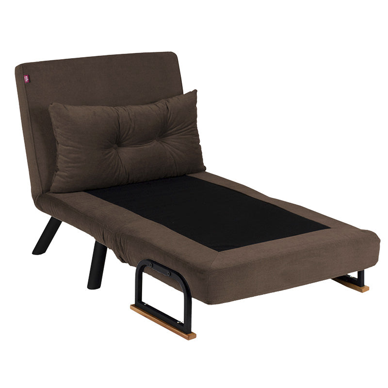 Armchair-bed Ethereal pakoworld fabric brown-black 60x78x78cm