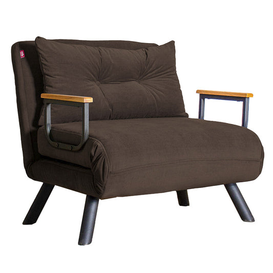 Armchair-bed Ethereal pakoworld fabric brown-black 60x78x78cm