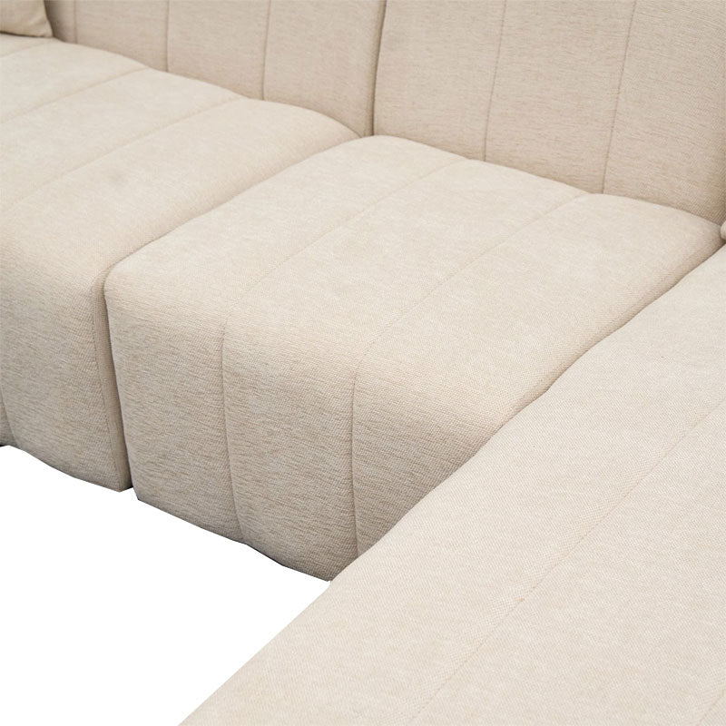 Corner sofa Beyza pakoworld left corner cream fabric 299x160x73cm