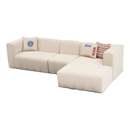 Corner sofa Beyza pakoworld left corner cream fabric 299x160x73cm