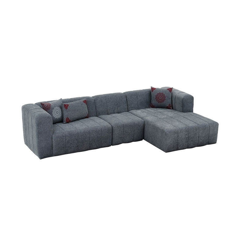 Corner sofa Beyza pakoworld left corner dark grey fabric 299x160x73cm