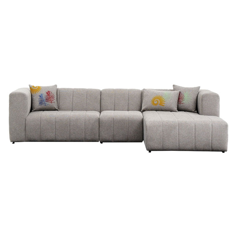 Corner sofa Beyza pakoworld left corner light grey fabric 299x160x73cm