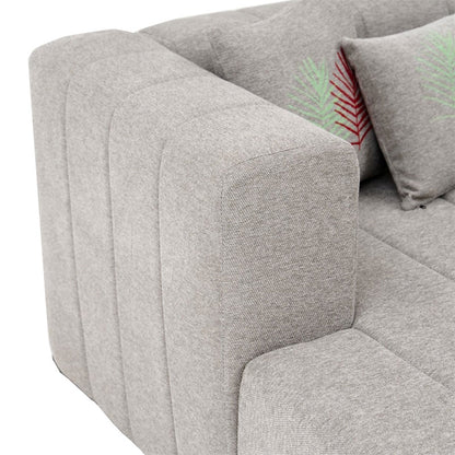 Corner sofa Beyza pakoworld left corner light grey fabric 299x160x73cm