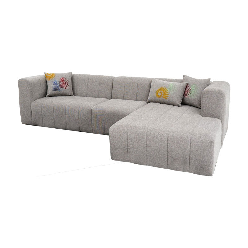 Corner sofa Beyza pakoworld left corner light grey fabric 299x160x73cm