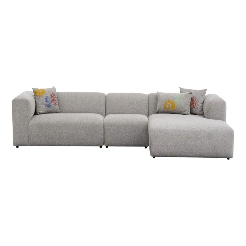 Corner sofa Lindena pakoworld left corner light grey fabric 296x158x72cm