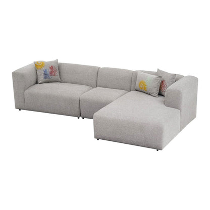 Corner sofa Lindena pakoworld left corner light grey fabric 296x158x72cm