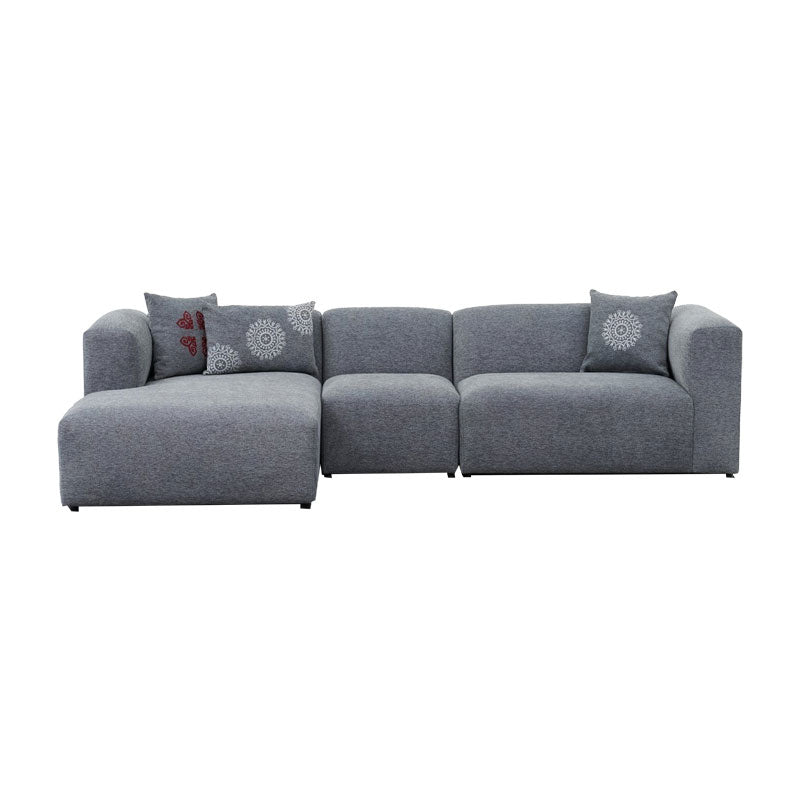 Corner sofa Lindena pakoworld right corner dark grey fabric 296x158x72cm