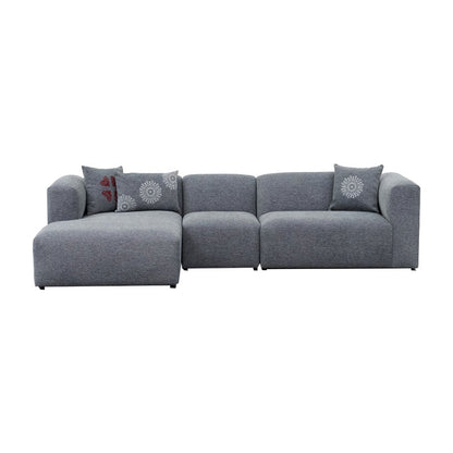 Corner sofa Lindena pakoworld right corner dark grey fabric 296x158x72cm