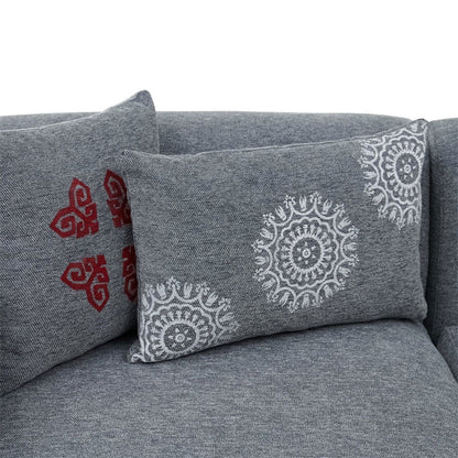 Corner sofa Lindena pakoworld right corner dark grey fabric 296x158x72cm