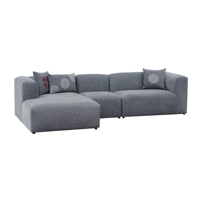 Corner sofa Lindena pakoworld right corner dark grey fabric 296x158x72cm