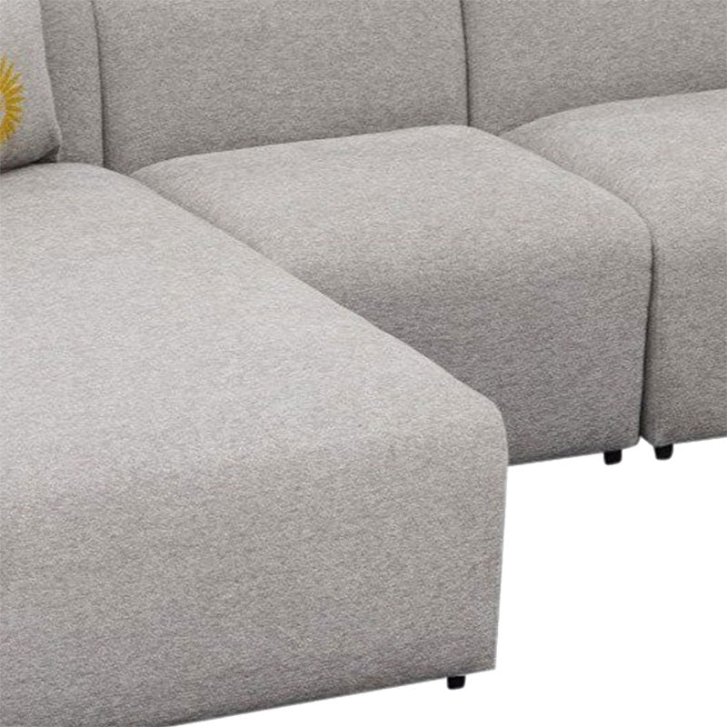 Corner sofa Lindena pakoworld right corner light grey fabric 296x158x72cm