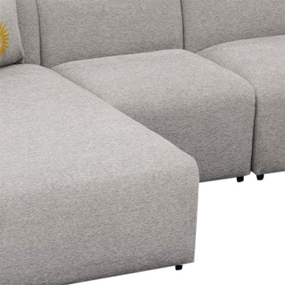 Corner sofa Lindena pakoworld right corner light grey fabric 296x158x72cm