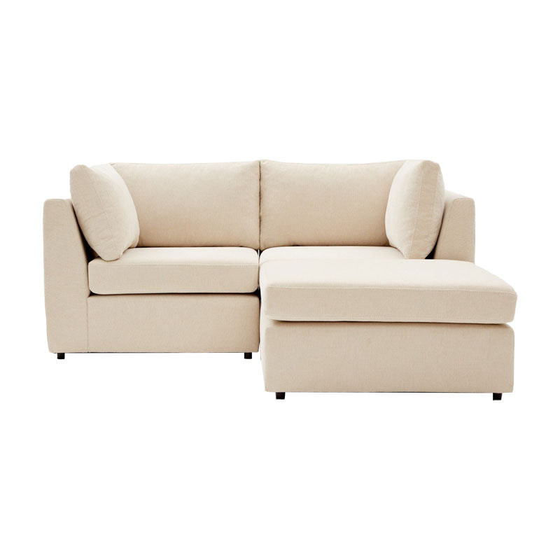 Reversible corner sofa Mottona pakoworld cream fabric 180x180x84cm