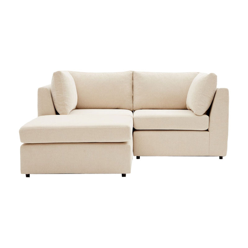 Reversible corner sofa Mottona pakoworld cream fabric 180x180x84cm