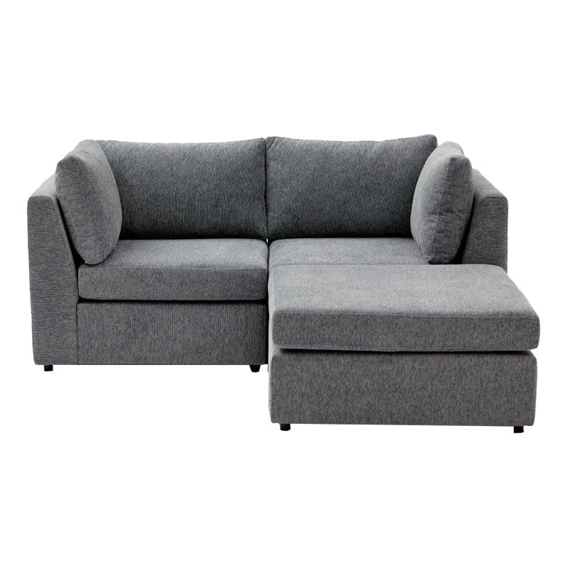 Reversible corner sofa Mottona pakoworld dark grey fabric 180x180x84cm