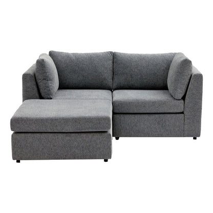 Reversible corner sofa Mottona pakoworld dark grey fabric 180x180x84cm