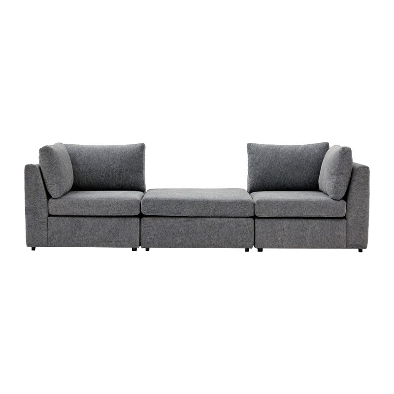 Reversible corner sofa Mottona pakoworld dark grey fabric 180x180x84cm