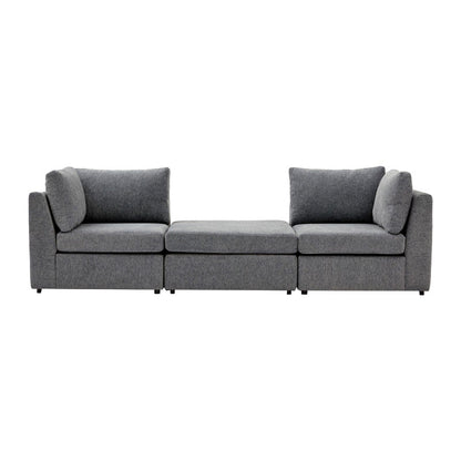 Reversible corner sofa Mottona pakoworld dark grey fabric 180x180x84cm