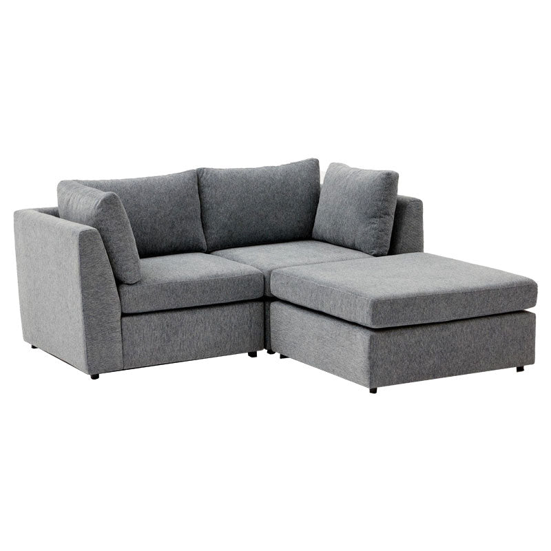 Reversible corner sofa Mottona pakoworld dark grey fabric 180x180x84cm