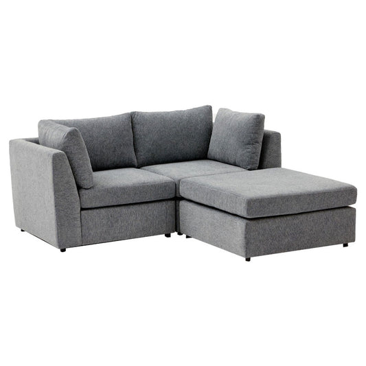 Reversible corner sofa Mottona pakoworld dark grey fabric 180x180x84cm