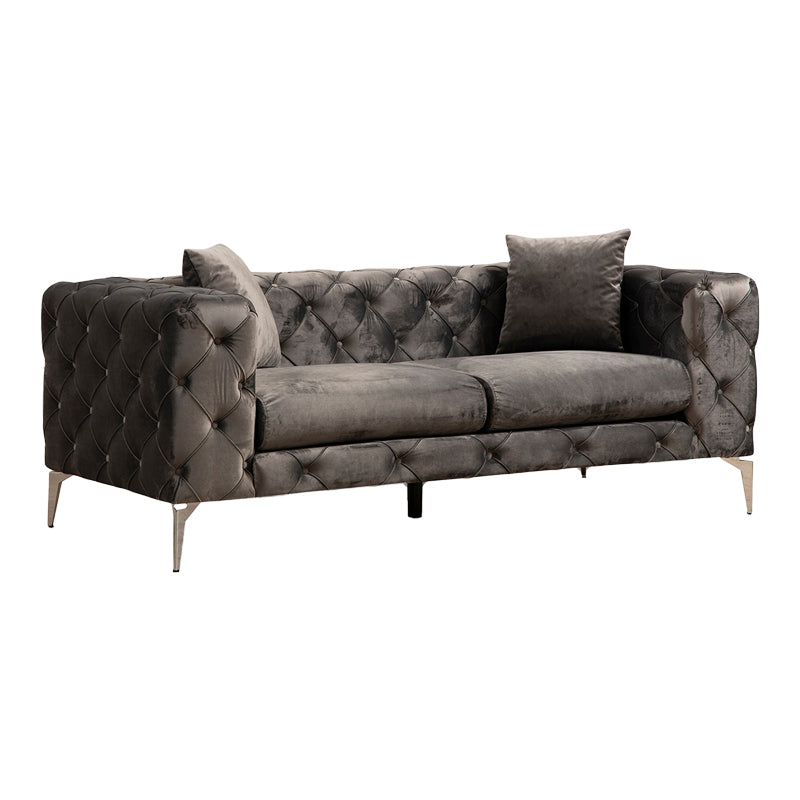 2 seater sofa PWF-0579 pakoworld fabric in dark grey color 197x90x70cm