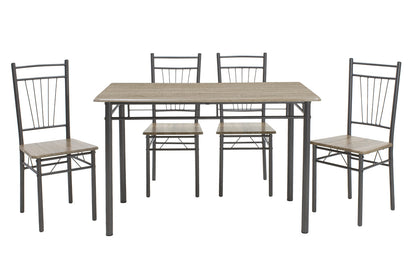 Dining set Roza pakoworld 5pcs color sonoma - legs anthracite matte 120x70x75cm