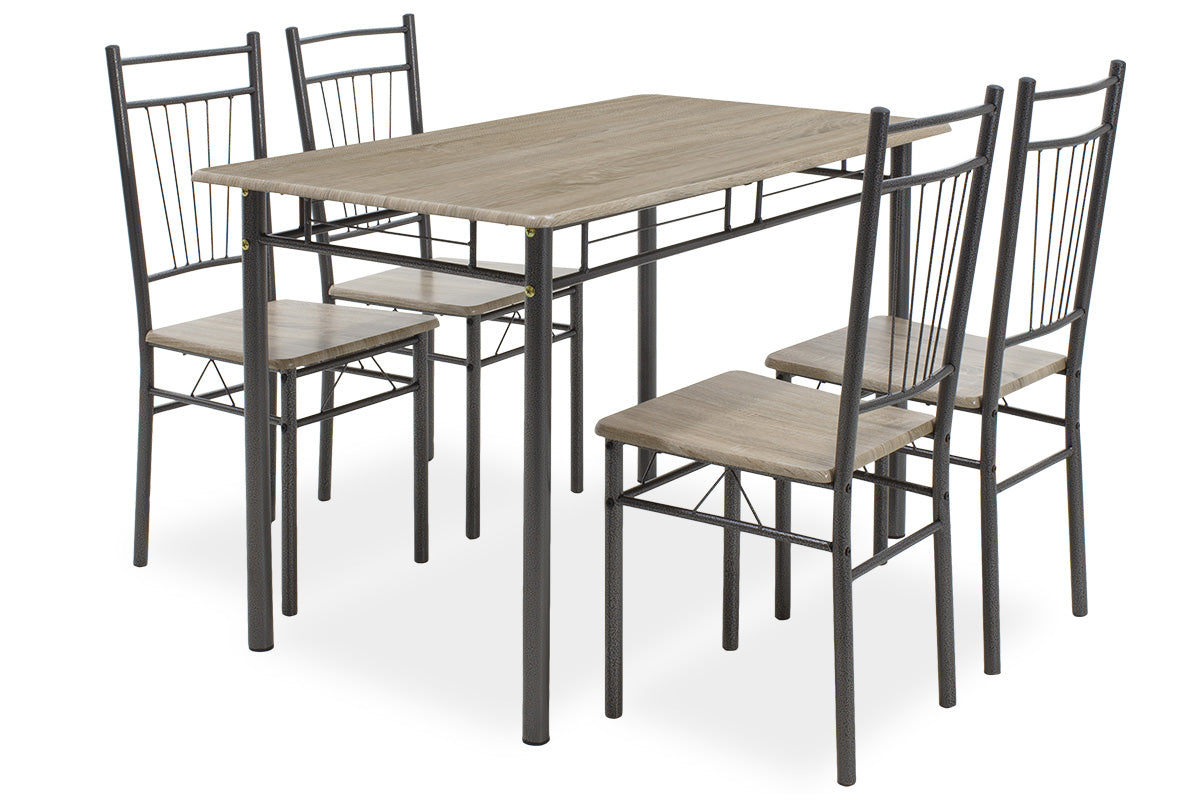 Dining set Roza pakoworld 5pcs color sonoma - legs anthracite matte 120x70x75cm