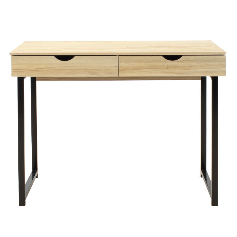 Metalic computer table Vitor MDF in maple wood color 100x48x75cm