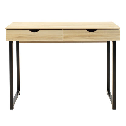 Metalic computer table Vitor MDF in maple wood color 100x48x75cm
